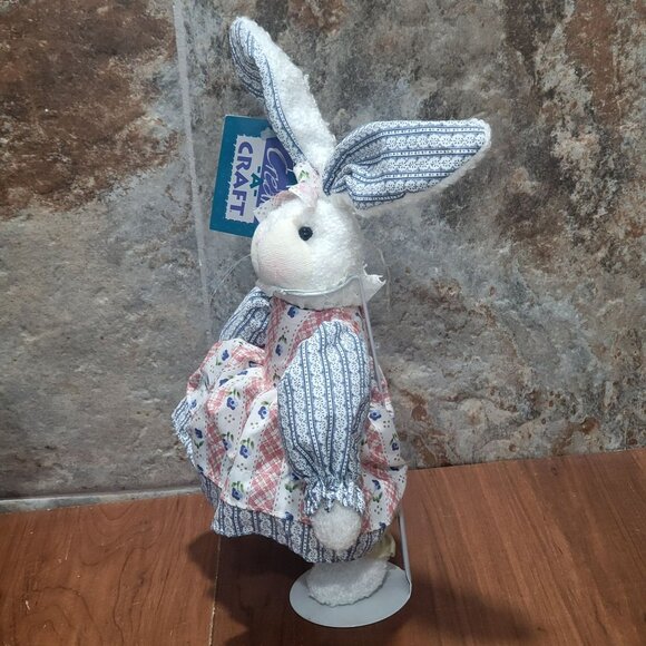 Create A Craft Stuffed Bunny Easter Rabbit Country Farm House 12" - Picture 10 of 14